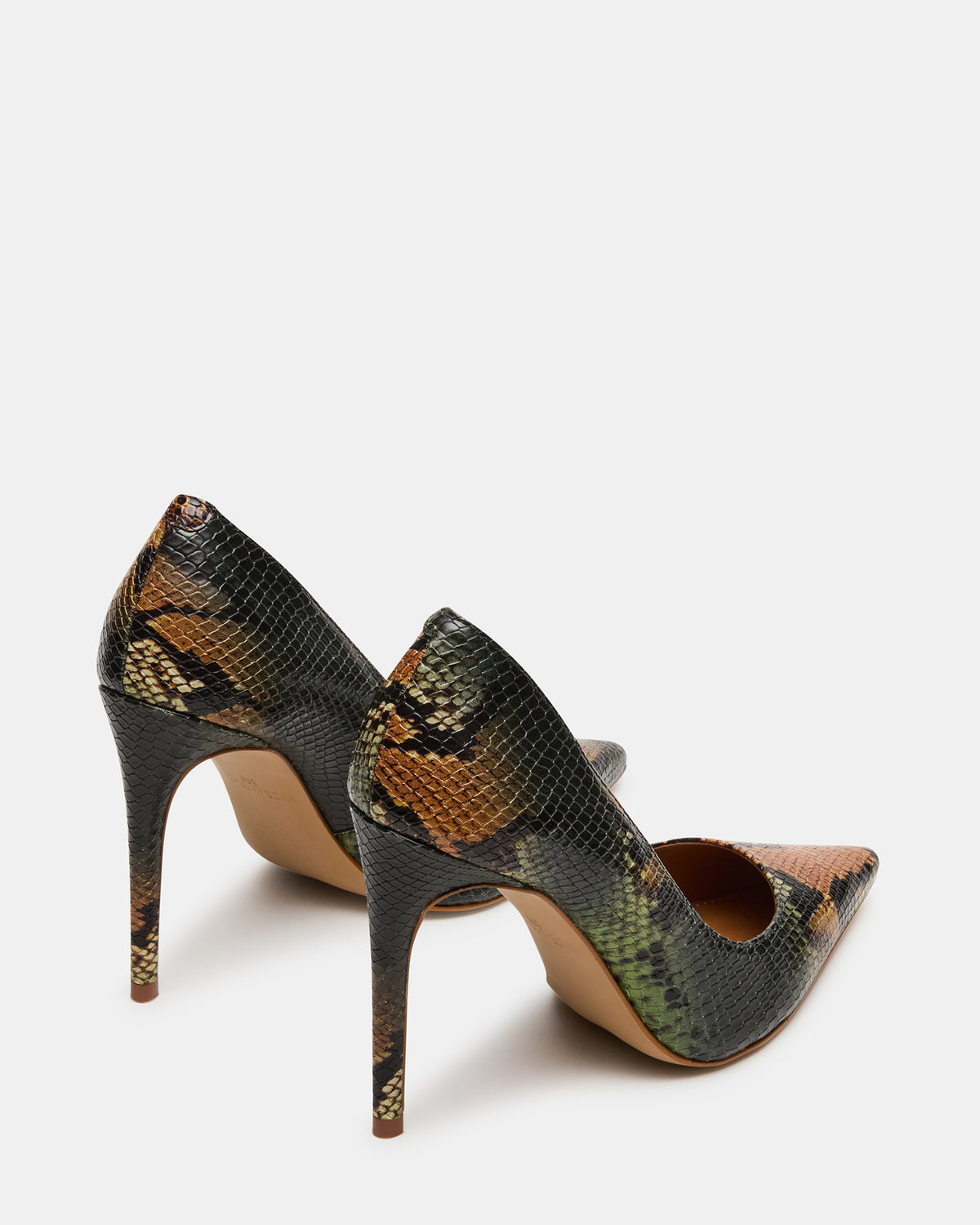 NOIR Green Snake Pointed-Toe Stiletto Pump Women's Heels | Steve Madden