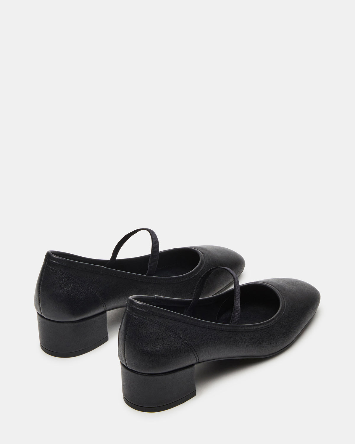 MURAL Black Leather Mary Jane Block Heel Square-Toe Women's Heel | Steve Madden