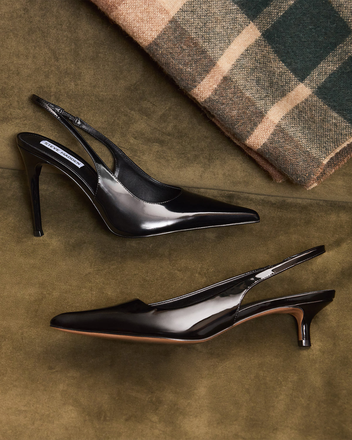 REYES Black Box Slingback Stiletto Pointed-Toe Pump Women's Heel | Steve Madden