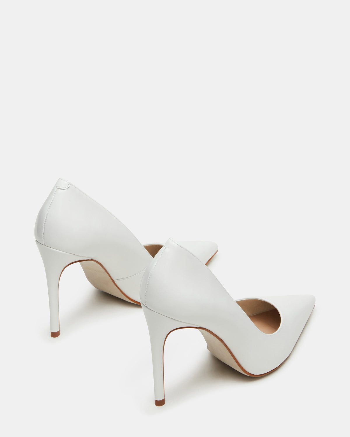 NOIR White Leather Pointed-Toe Stiletto Pump Women's Heels | Steve Madden