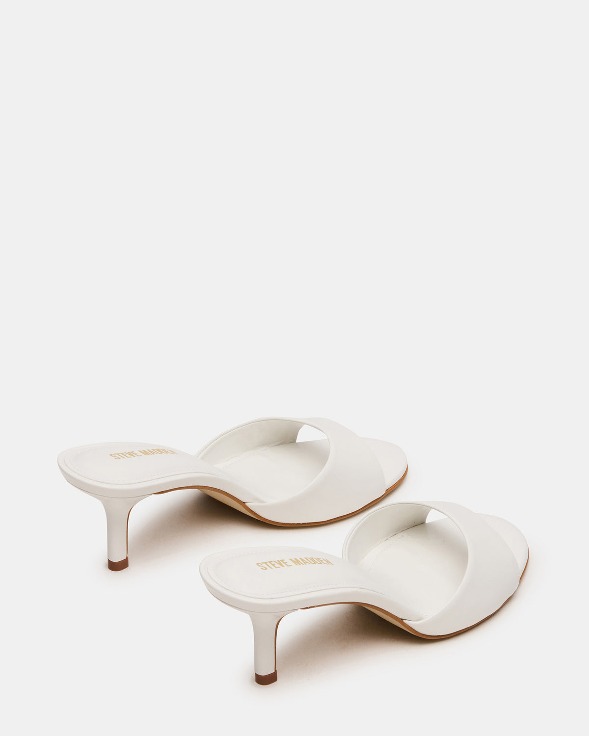 KENDRIX White Leather Mule Stiletto Women's Heel | Steve Madden
