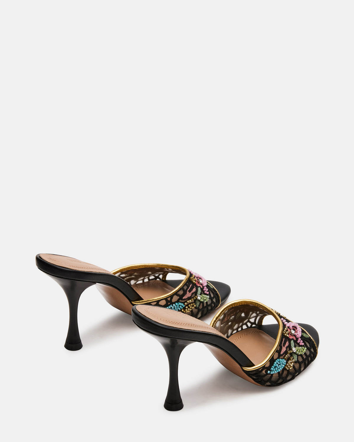SANTI Mesh Black Multi Pointed-Toe Mule Women's Heel | Steve Madden