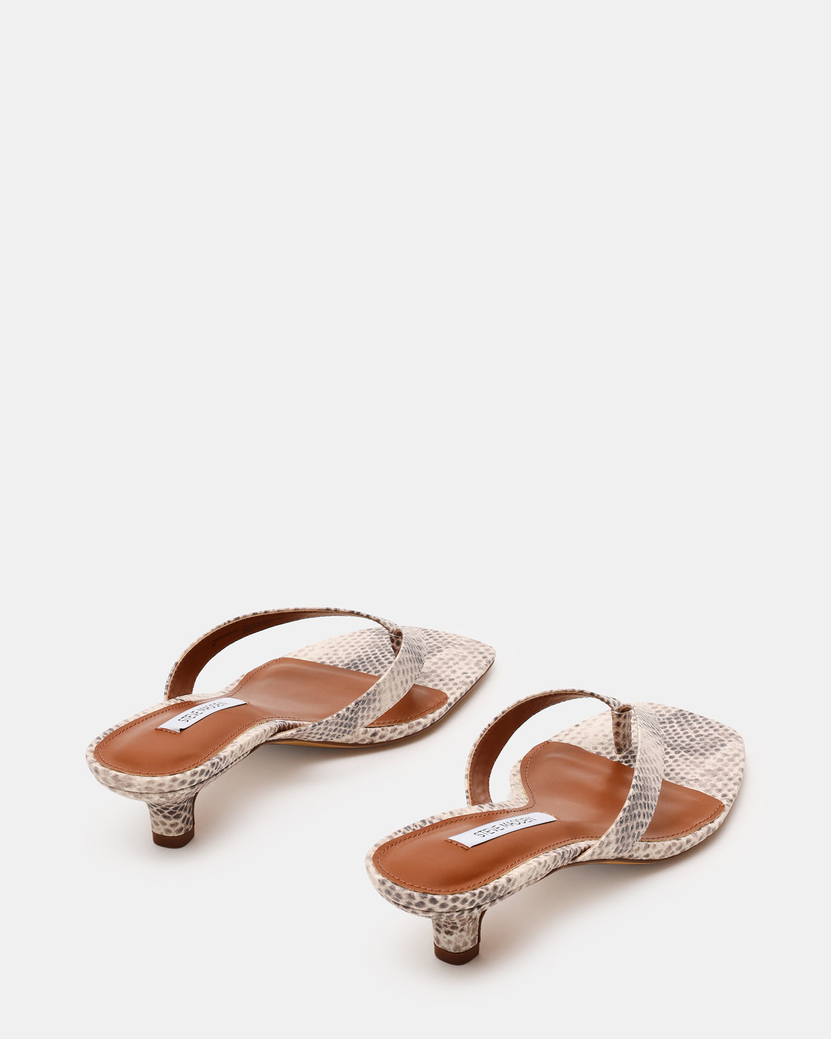 TRACIE Natural Snake Thong Strap Women's Kitten Heel | Steve Madden