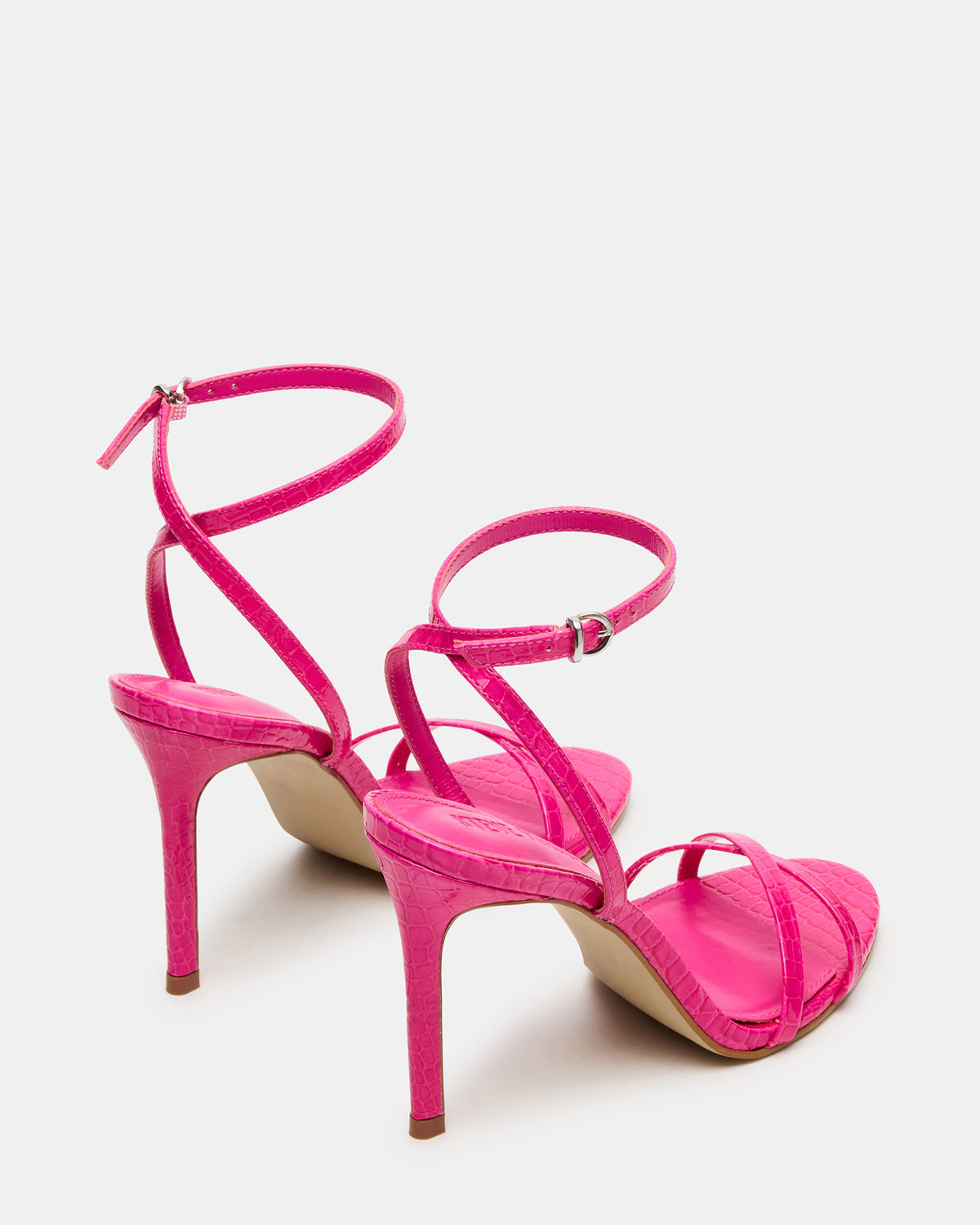 JYPSEY Pink Crocodile Strappy Stiletto Women's Heel | Steve Madden