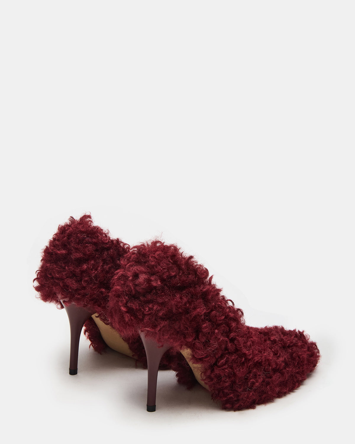 ACHILLES Red Pointed-Toe Faux Fur Stiletto Women's Heel | Steve Madden