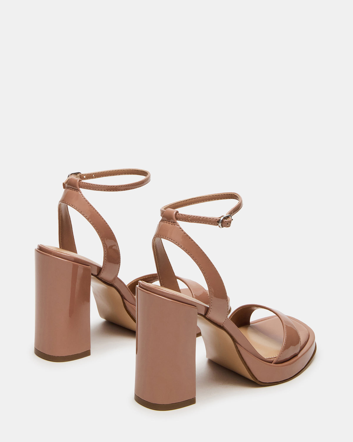 SULLIVAN Blush Patent Square-Toe Strappy Heel | Women's Heels | Steve Madden