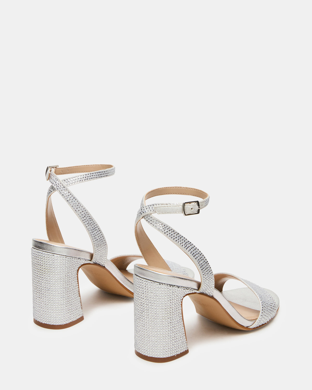 LARAH Rhinestone Rounded Toe Block Heel Women's Heel | Steve Madden