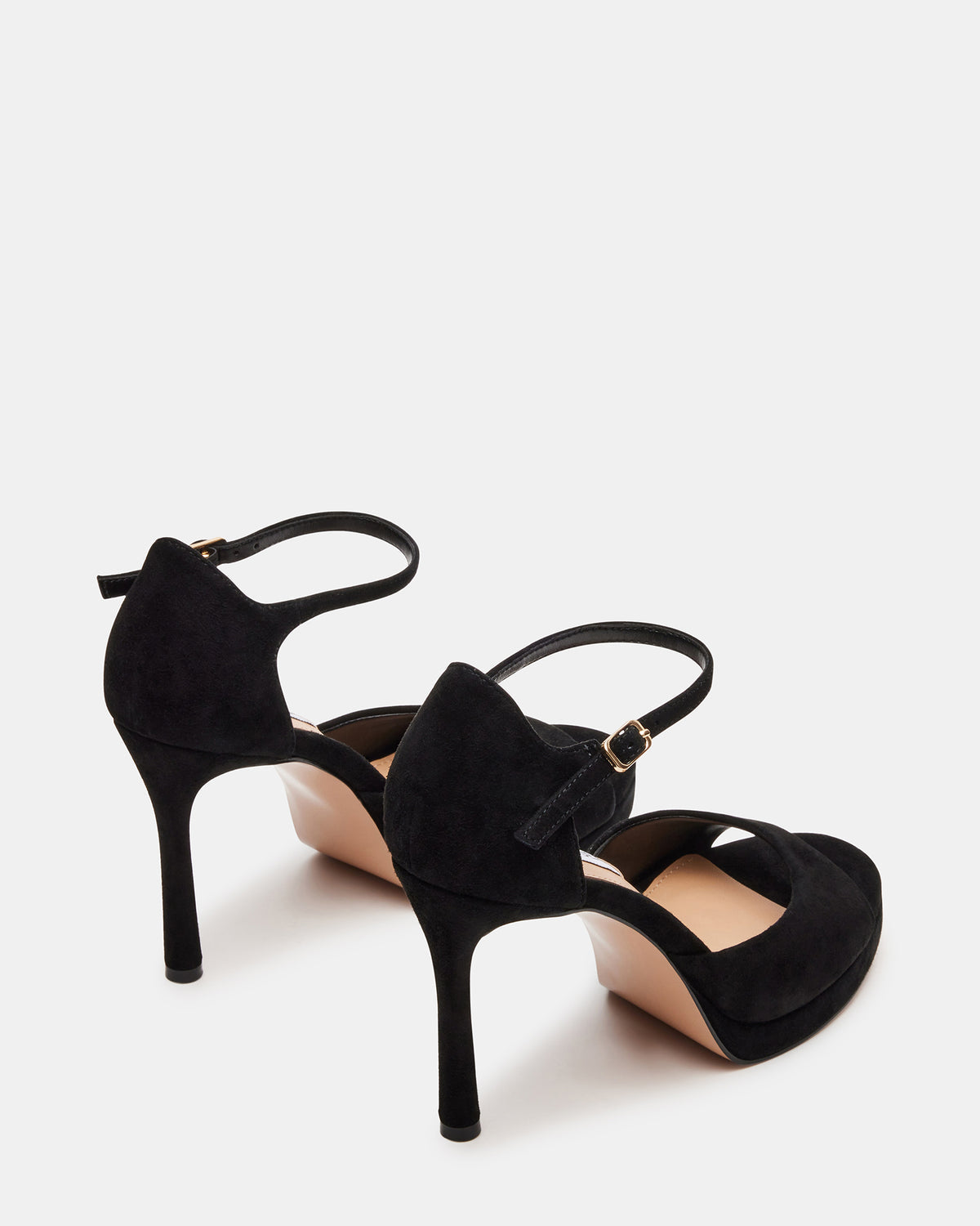 ESTER Black Suede Strappy Heel | Women's Heels | Steve Madden