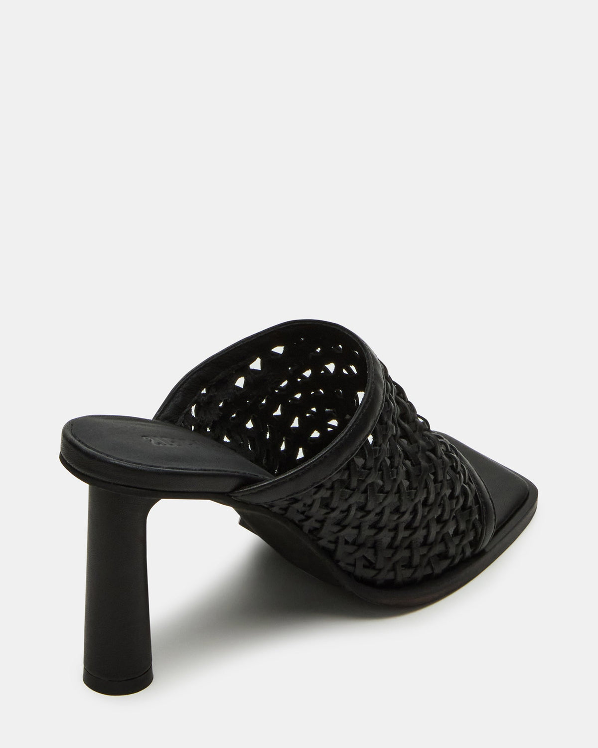 FRESCA Black Woven Square-Toe Mule Women's Heel | Steve Madden