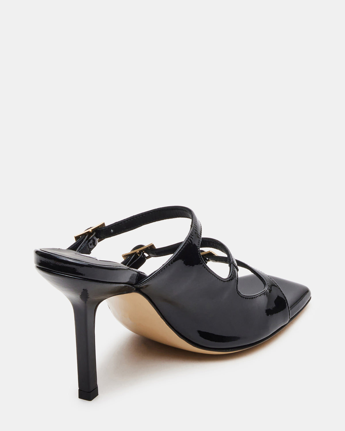 OPULENT Black Leather Square Toe Mule Heel | Women's Heels | Steve Madden