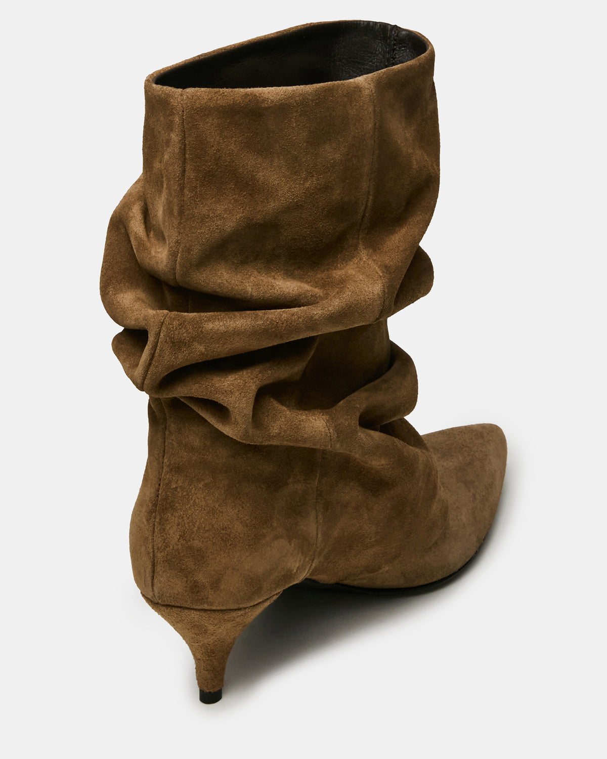 LEXEN Taupe Suede Pointed-Toe Fold-Over Scrunched Women's Ankle Boot | Steve Madden