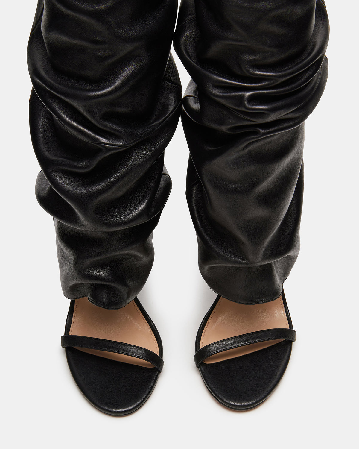 RAVINE Black Knee-High Cuffed Stiletto Heel Women's Boot | Steve Madden