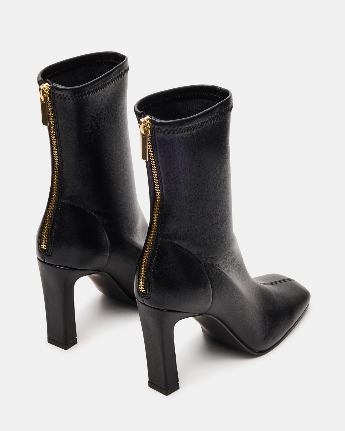 KHELAN Black Square-Toe Heeled Women's Ankle Boot | Steve Madden