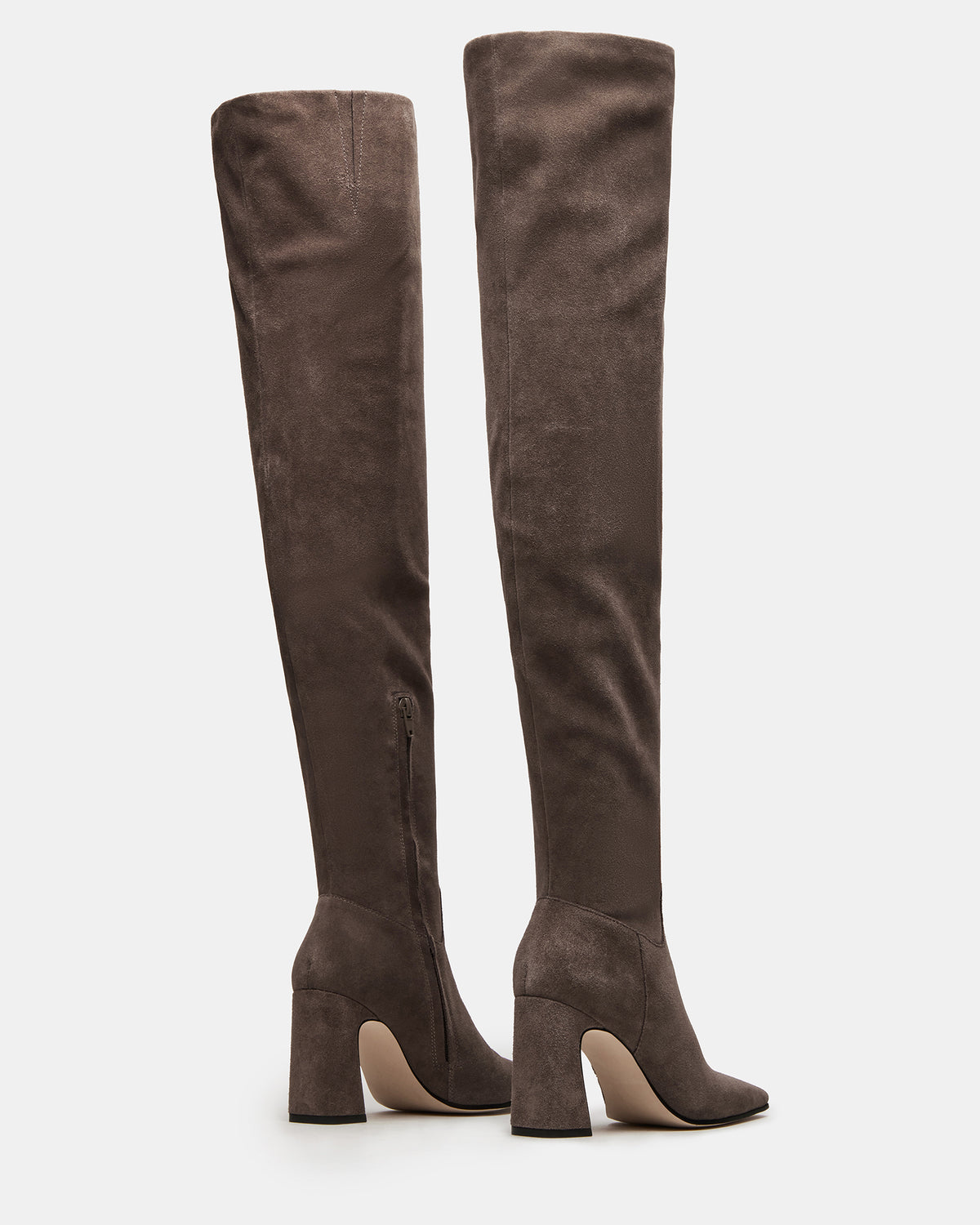 STRATUS Grey Suede Over-The-Knee Boot | Women's Boots | Steve Madden