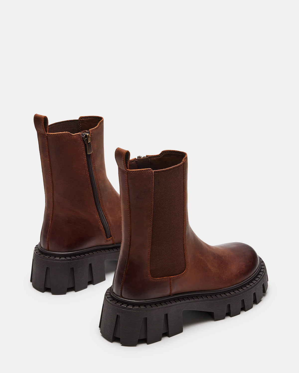 CHARGES Brown Distressed Platform Bootie | Women's Booties | Steve Madden