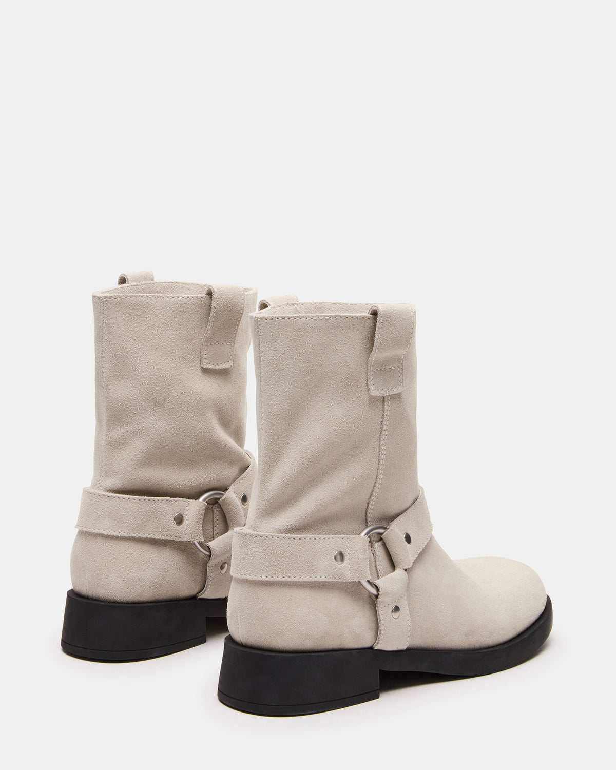 LANI White Suede Women's Moto Ankle Boot | Steve Madden