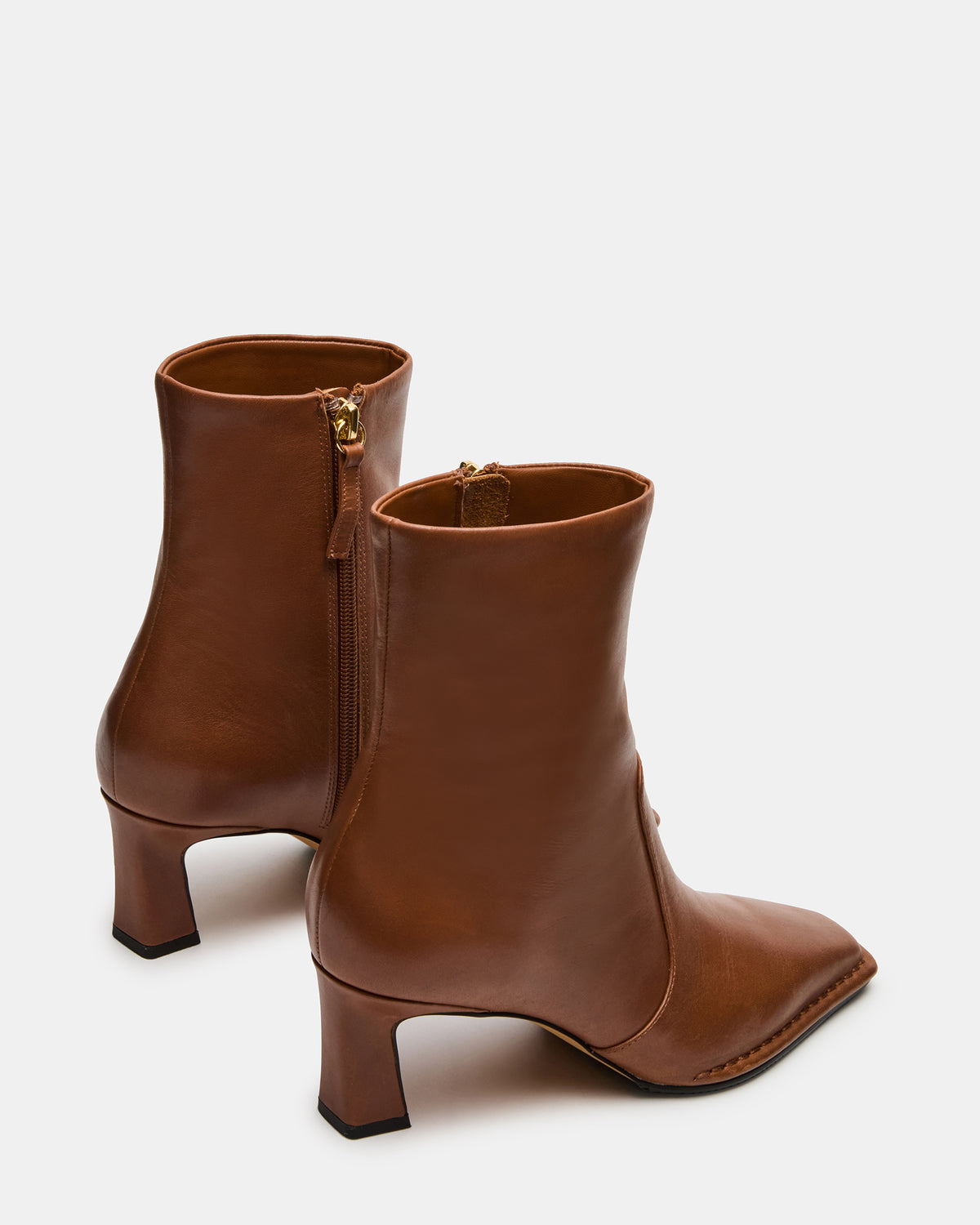 FARE Tan Leather Square Toe Women's Ankle Boot | Steve Madden
