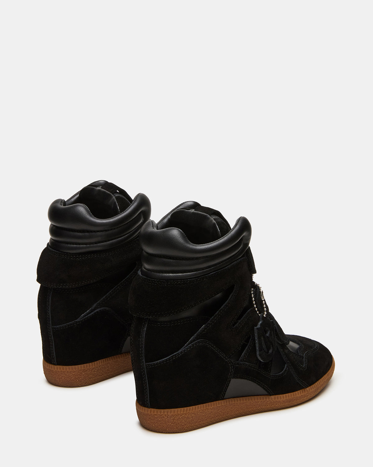 MAVIS Black Suede High-Top Velcro Women's Sneaker | Steve Madden