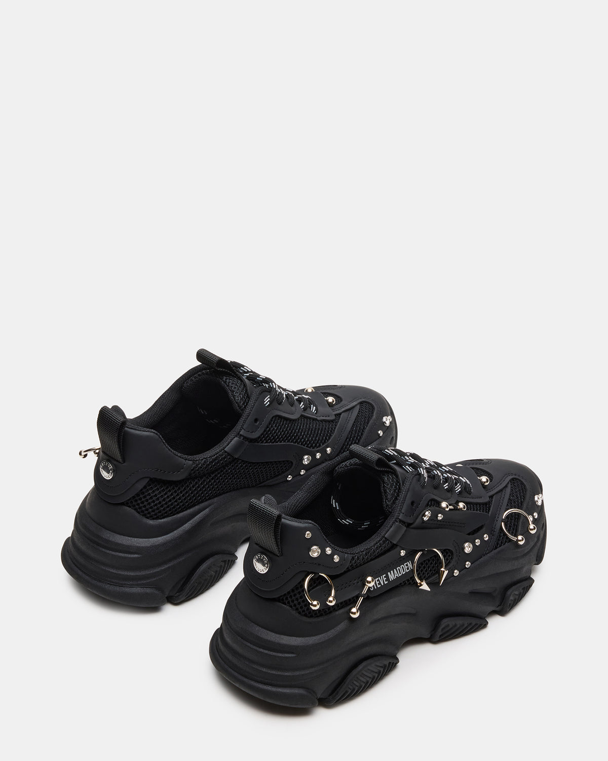 POSSESSION Piercing Black Platform Lace-Up Women's Sneaker | Steve Madden