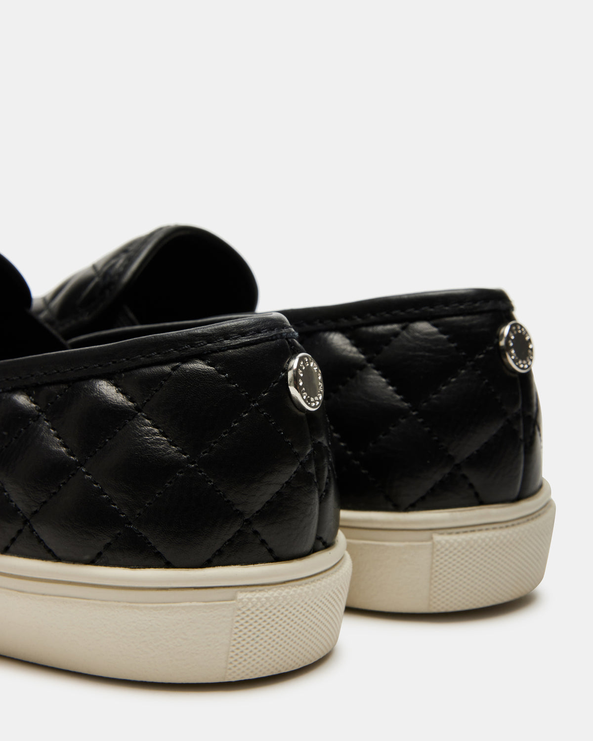 ECENTRCQ Black Leather Women's Slip On Sneakers | Steve Madden