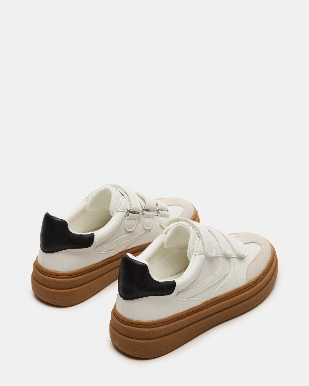 DASH White Multi Women's Low-Top Platform Velcro Sneaker | Steve Madden
