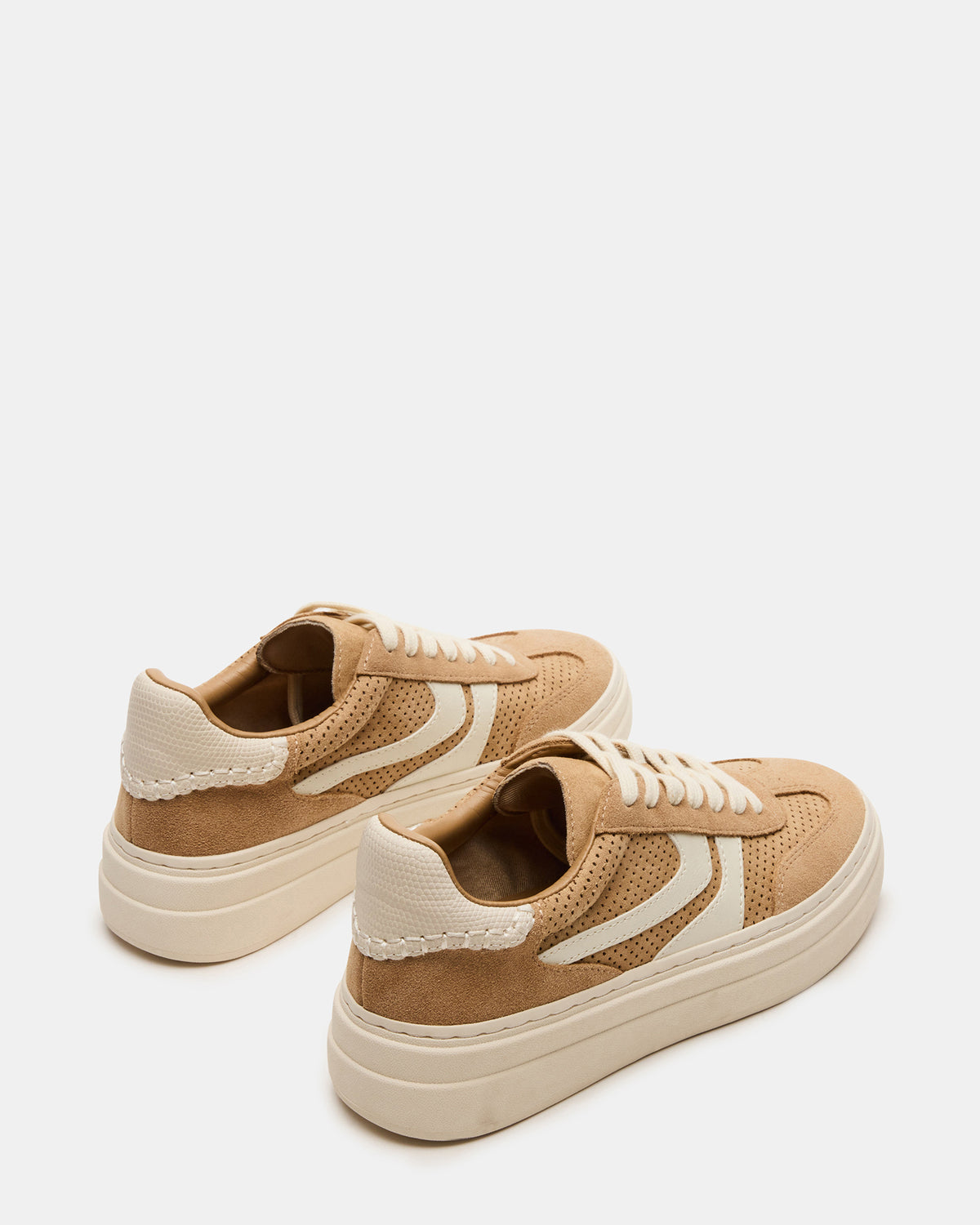 DODGE Perforated Camel Multi Women's Low-Top Platform Sneaker | Steve Madden