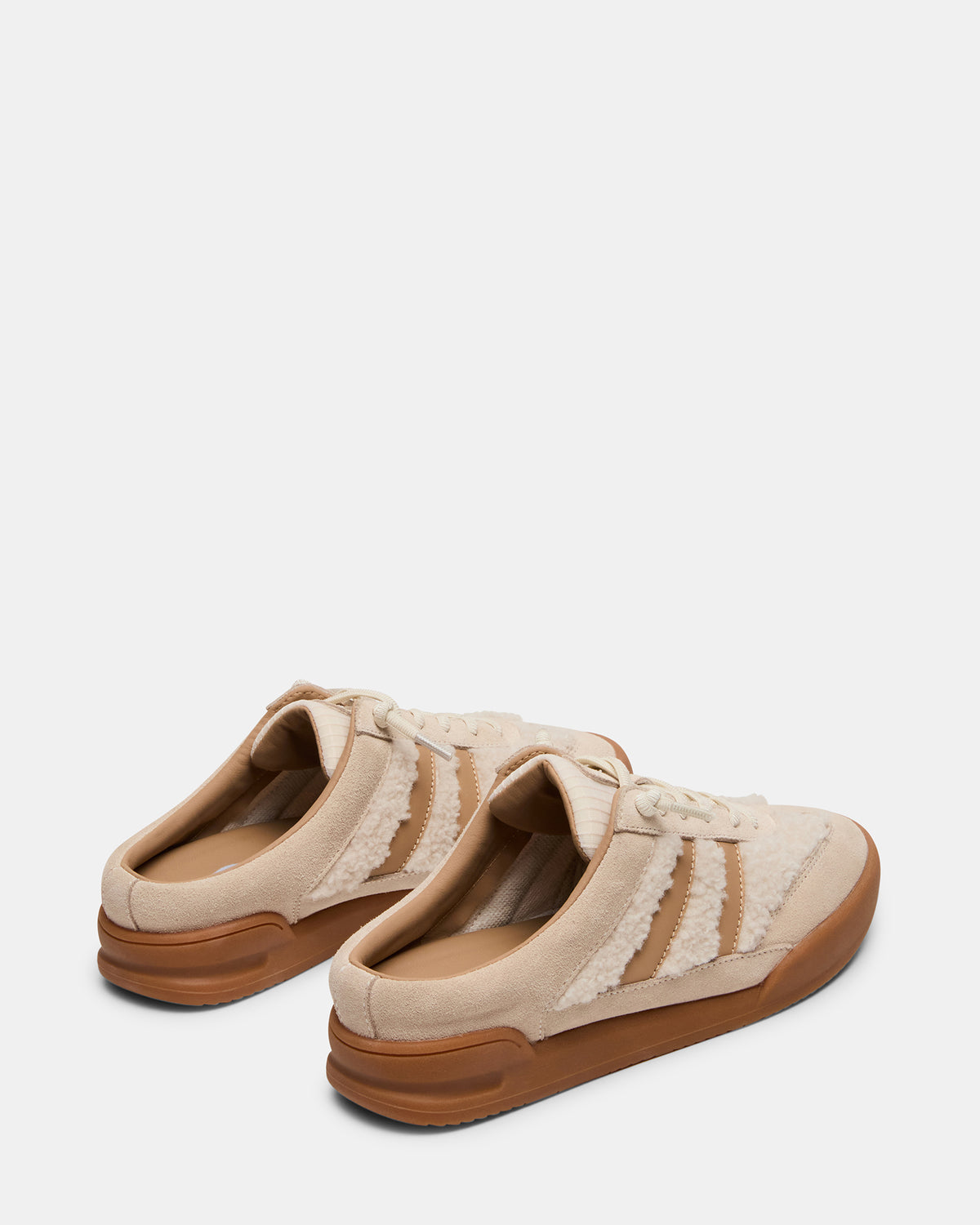 VANDY Faux Fur Bone Multi Low-Top Lace-Up Mule Women's Sneaker | Steve Madden
