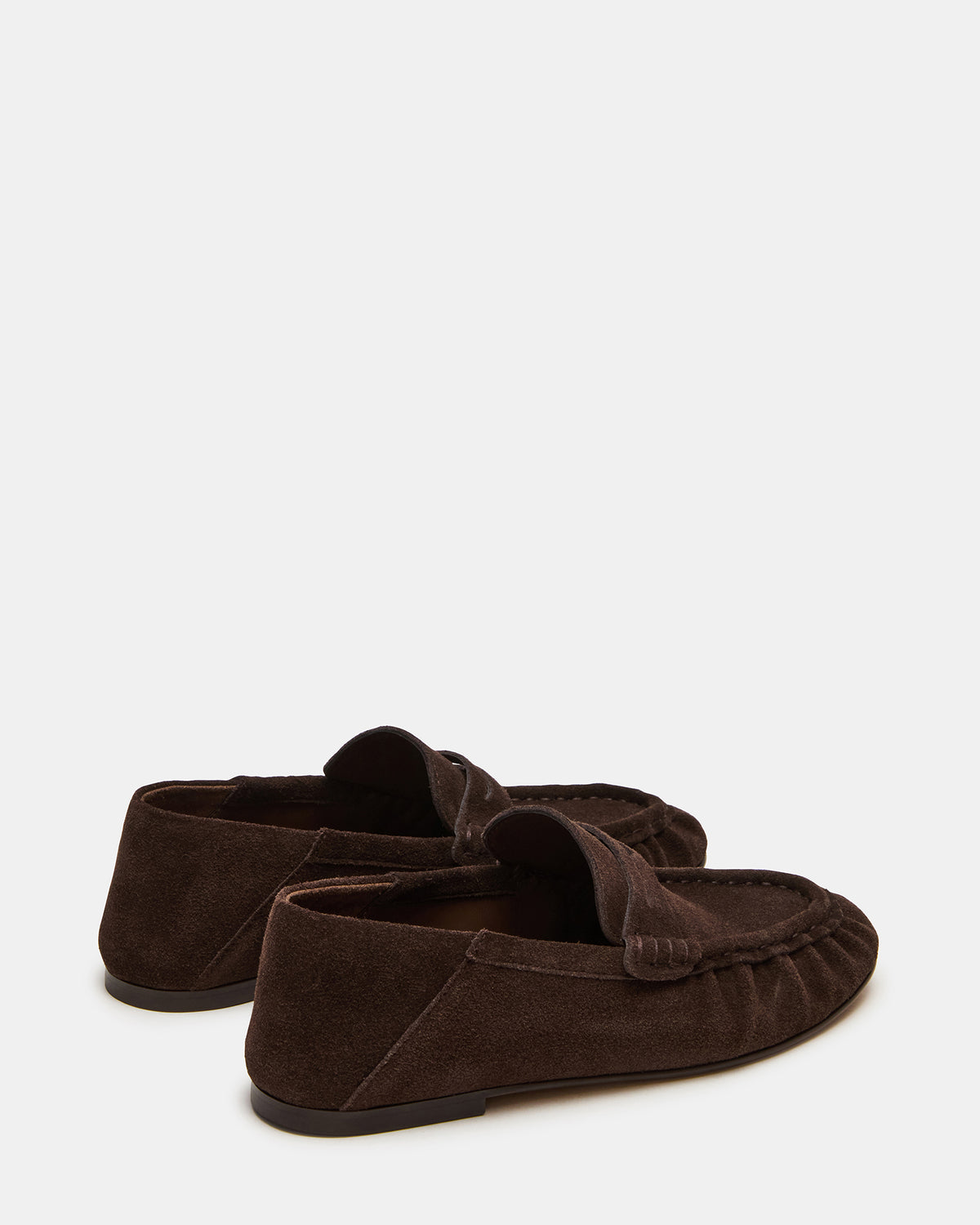 ROGER Chocolate Brown Suede Slip-On Women's Loafer | Steve Madden