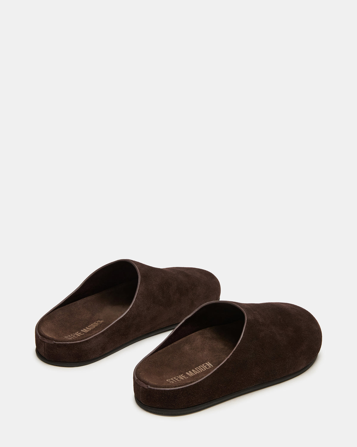FERN Brown Suede Mule Slip-On Round-Toe Women's Flat | Steve Madden