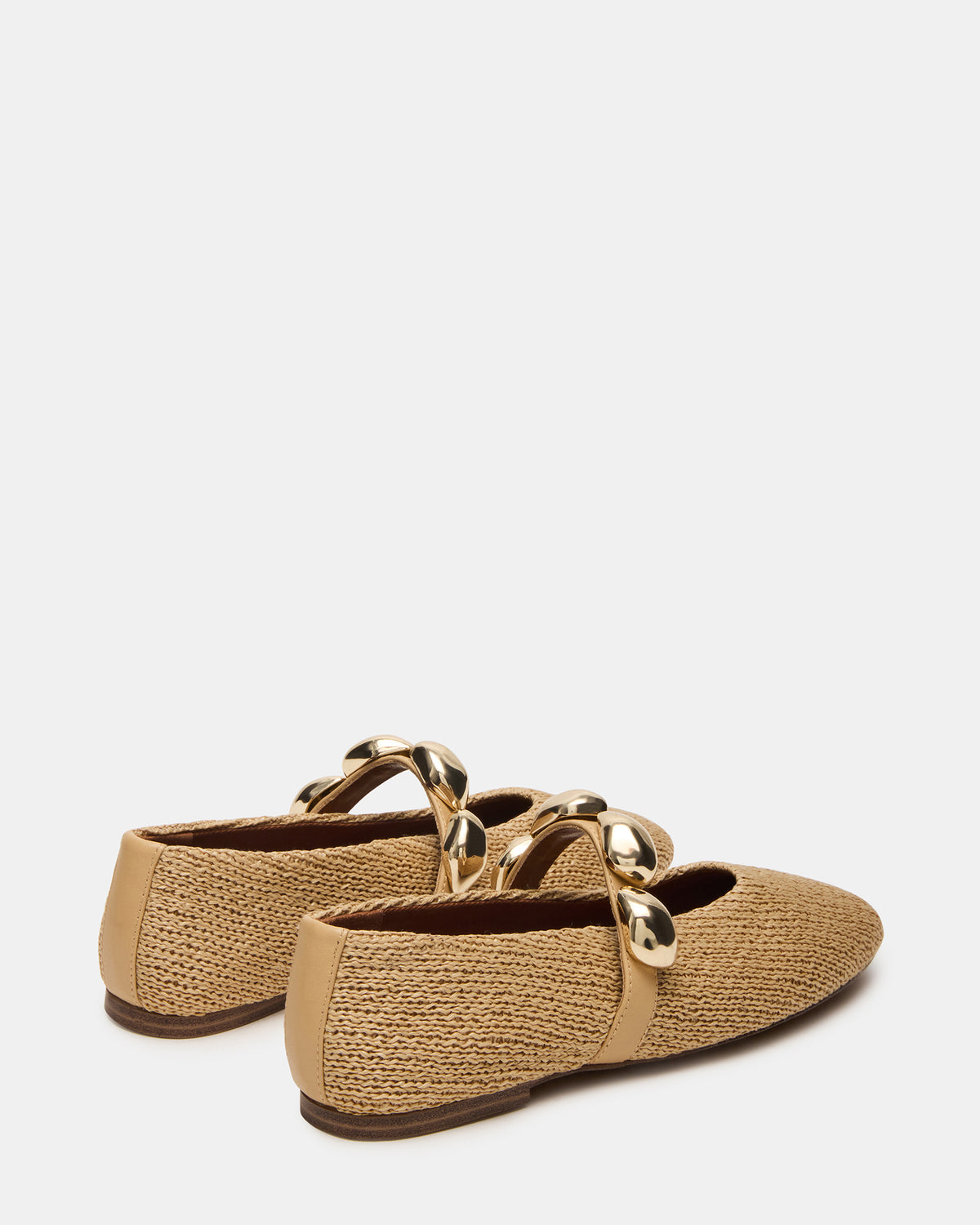 POPPIN Natural Raffia Mary Jane Ballet Women's Flat | Steve Madden