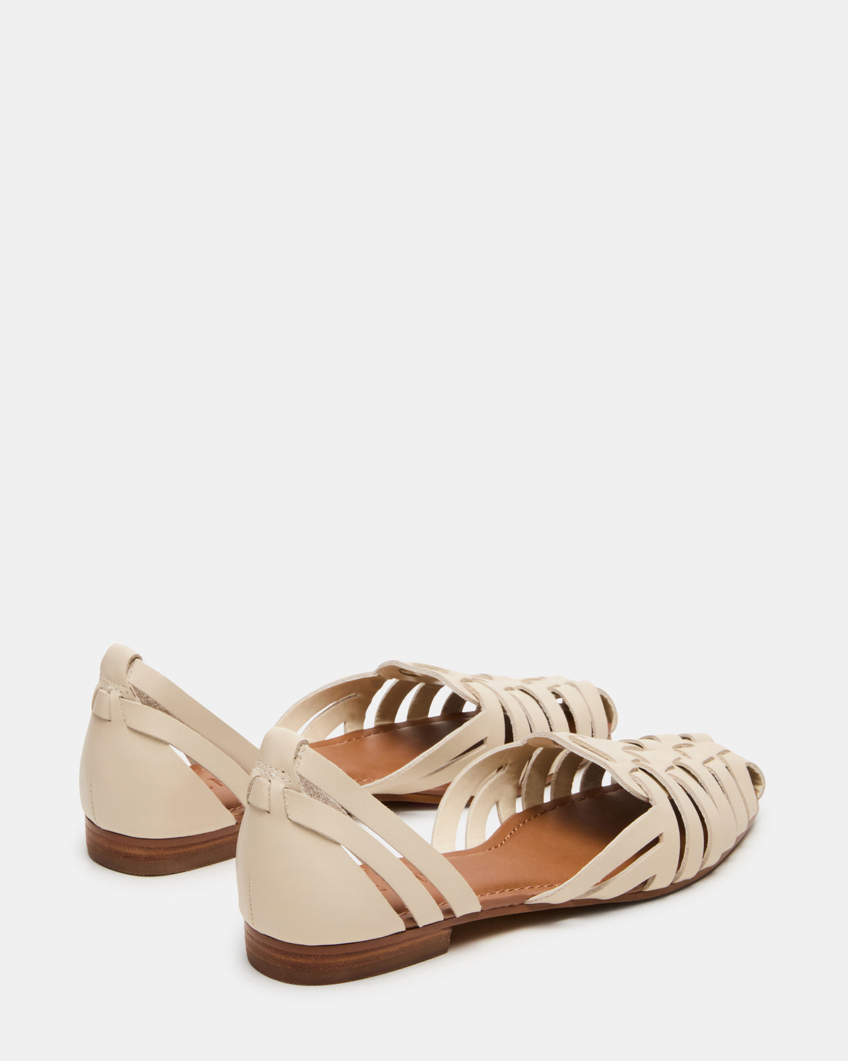 MEDLIN White Leather Square-Toe Fisherman Women's Flat | Steve Madden