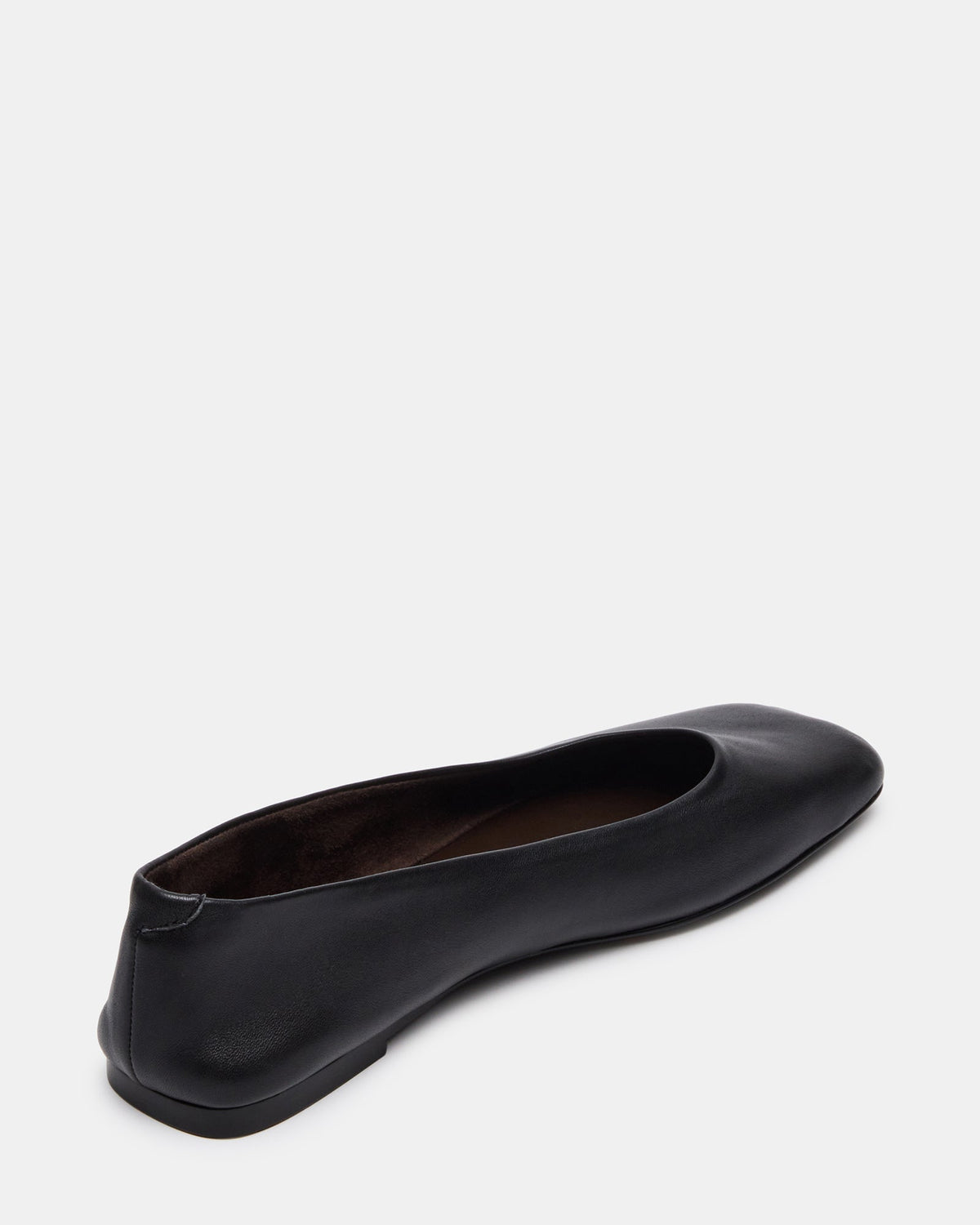 NURTURE Black Leather Square-Toe Ballet Women's Flat | Steve Madden