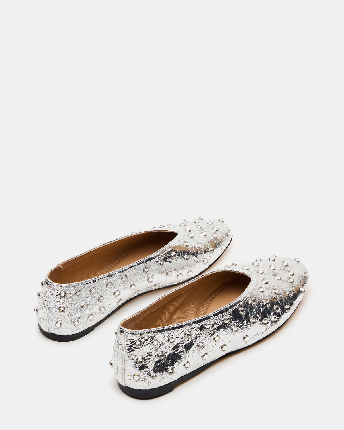 LENI Silver Rhinestones Square-Toe Ballet Women's Flat | Steve Madden