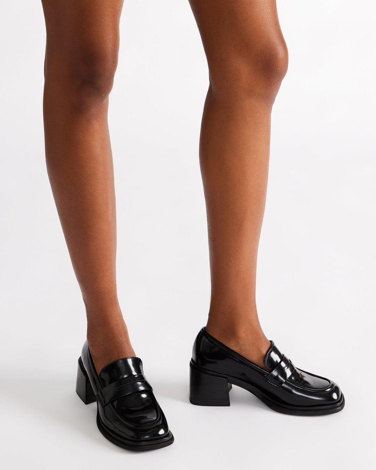 BAXTER Bone Leather Women's Block Heel Loafer | Steve Madden