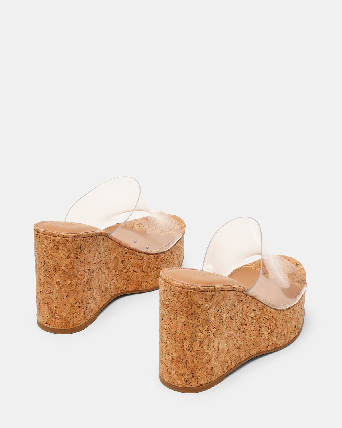 CASSI Cork Clear Platform Raffia Wedge Women's Sandal | Steve Madden