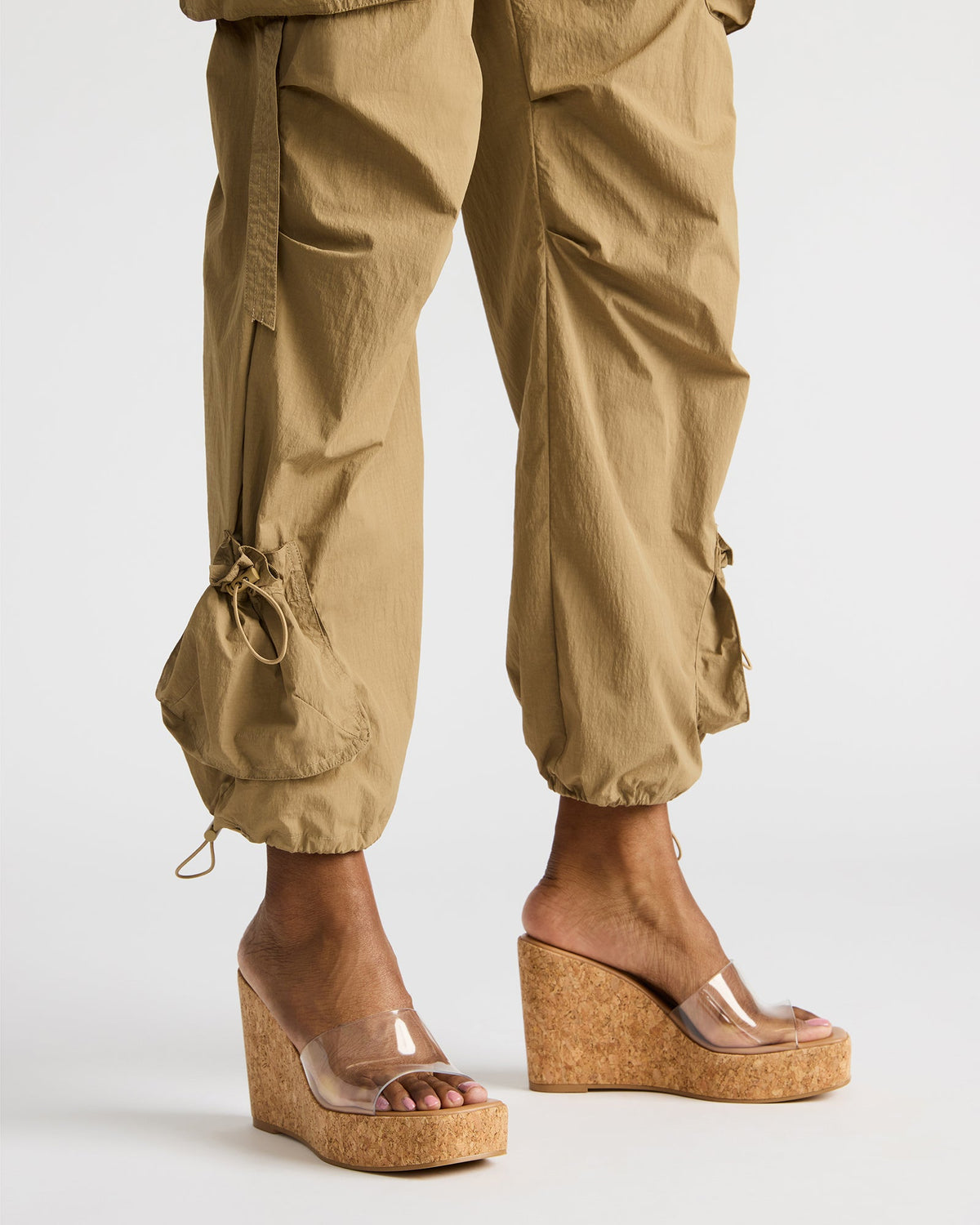 CAYMAN Natural Mini Studs Platform Square-Toe Wedge Women's Sandal | Steve Madden