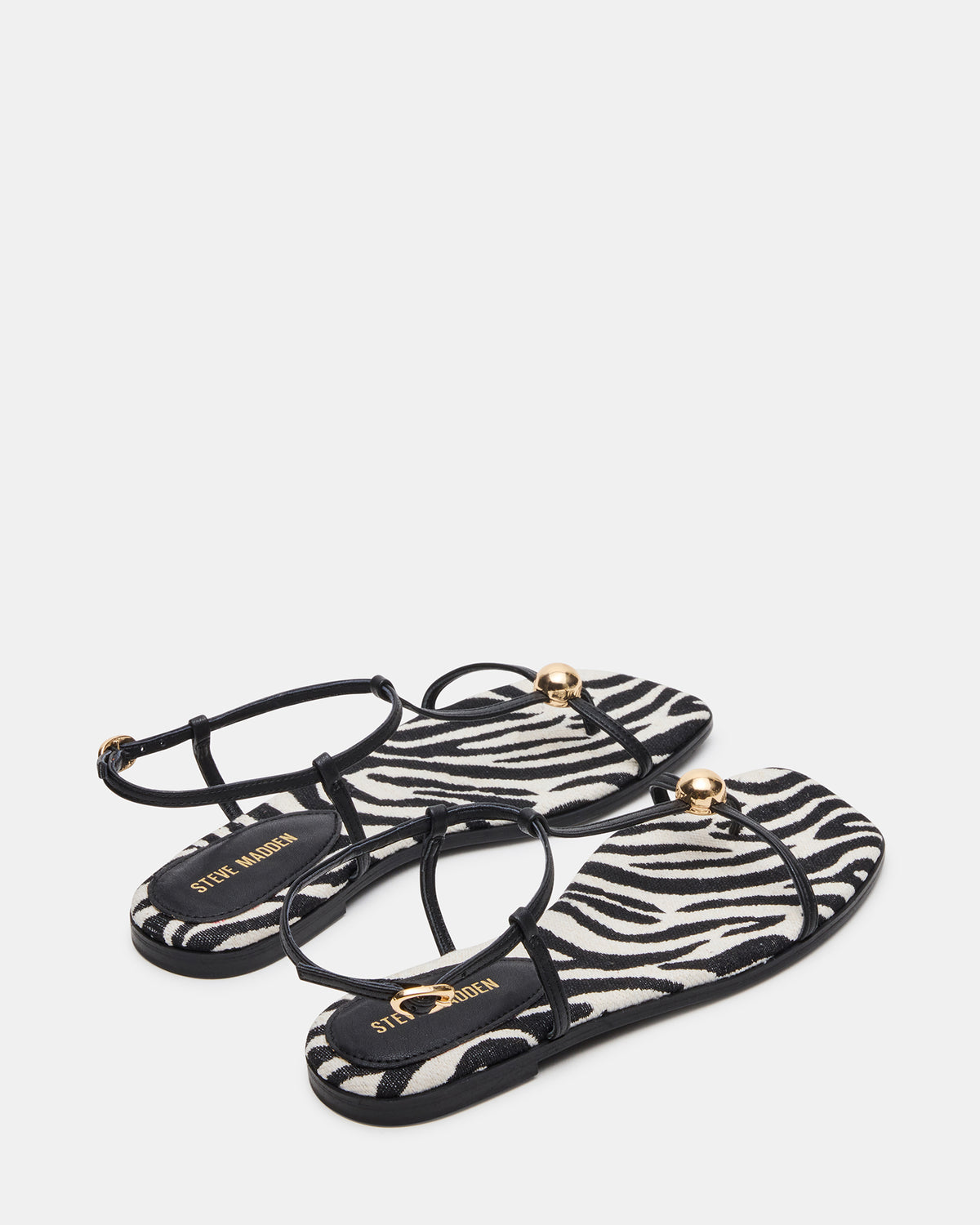 RITZY Zebra Square-Toe Strappy Women's Sandal | Steve Madden