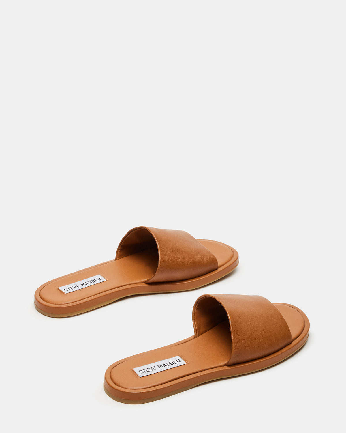 KAYA Brown Leather Slide Sandal | Women's Sandals | Steve Madden