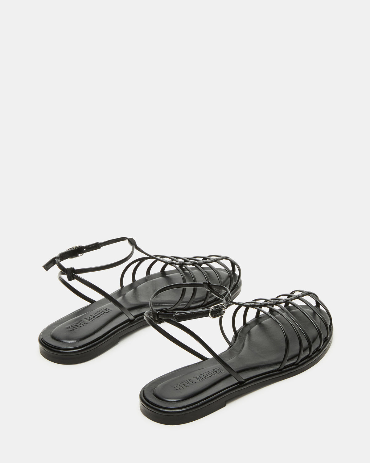 MARIN Black Flat Strappy Fisherman Women's Sandal | Steve Madden