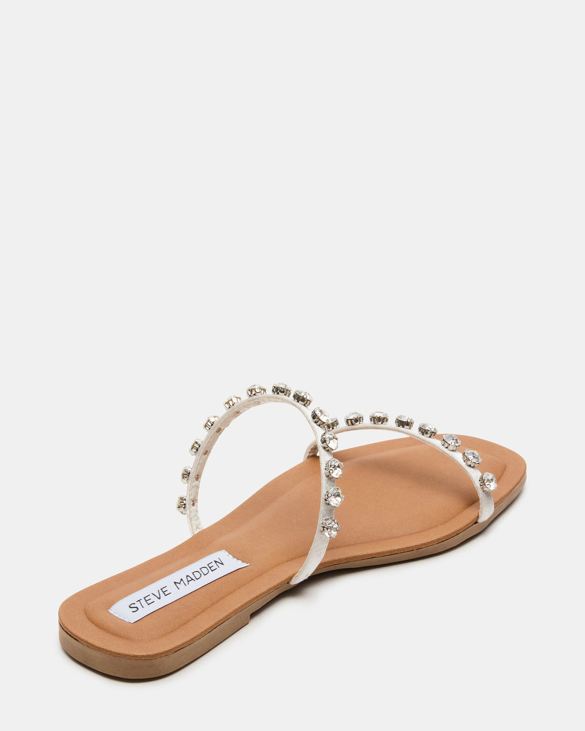 RETREAT Rhinestones Women's Strappy Square-Toe Slide Sandal | Steve Madden