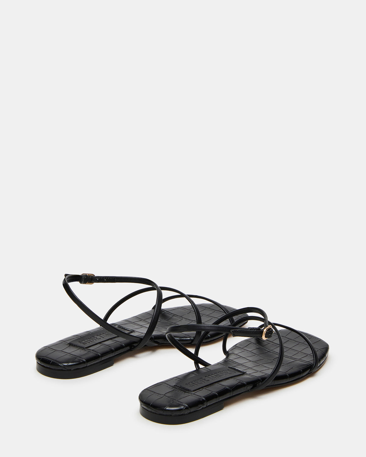 TANGO Black Square-Toe Strappy Women's Sandal | Steve Madden