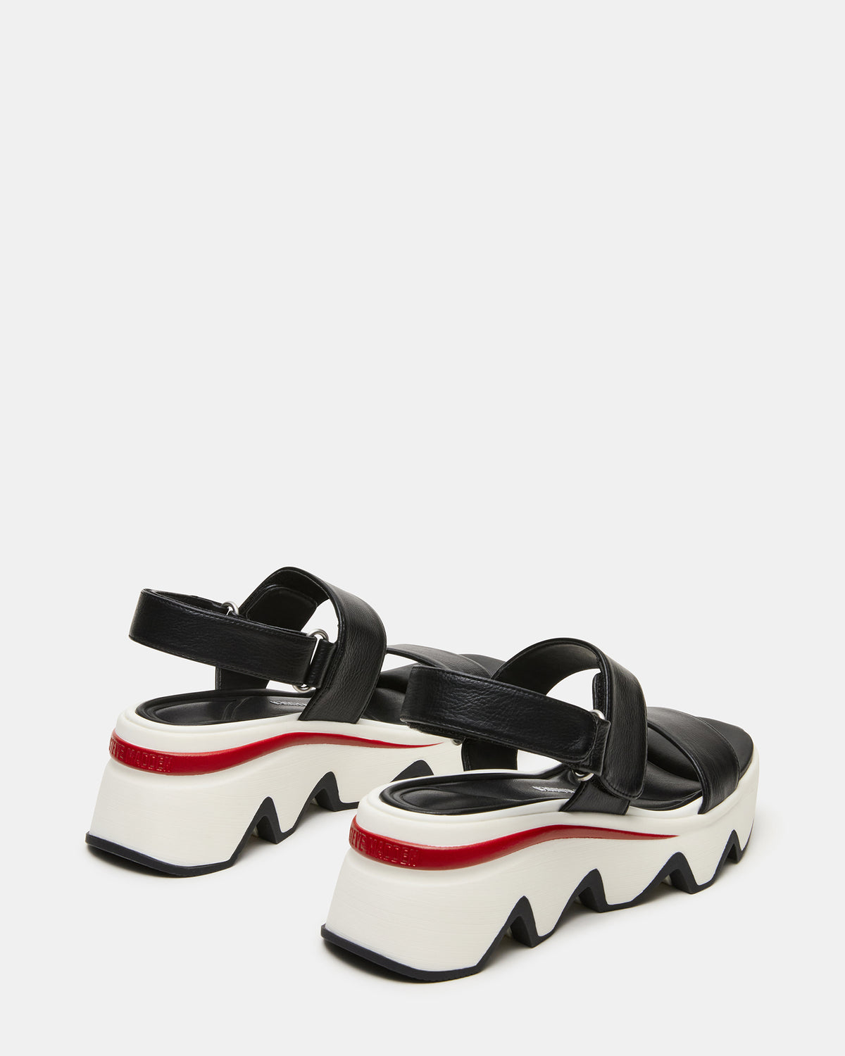 LOCHAN Black Platform Flatform Strappy Women's Sandal | Steve Madden
