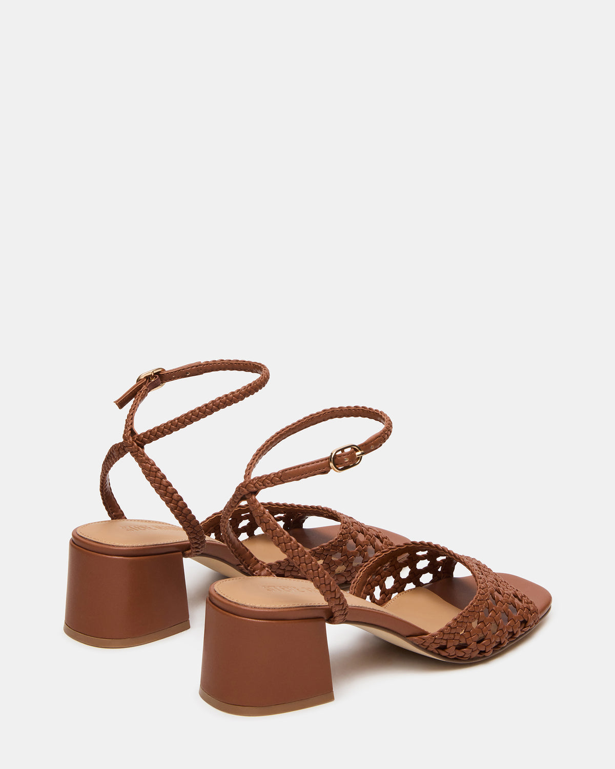 SOLEIL Tan Square-Toe Woven Women's Sandal | Steve Madden