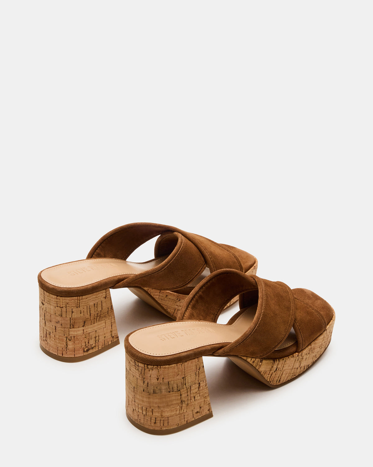 MARSDEN Chestnut Suede Women's Platform Square-Toe Mule Sandal | Steve Madden