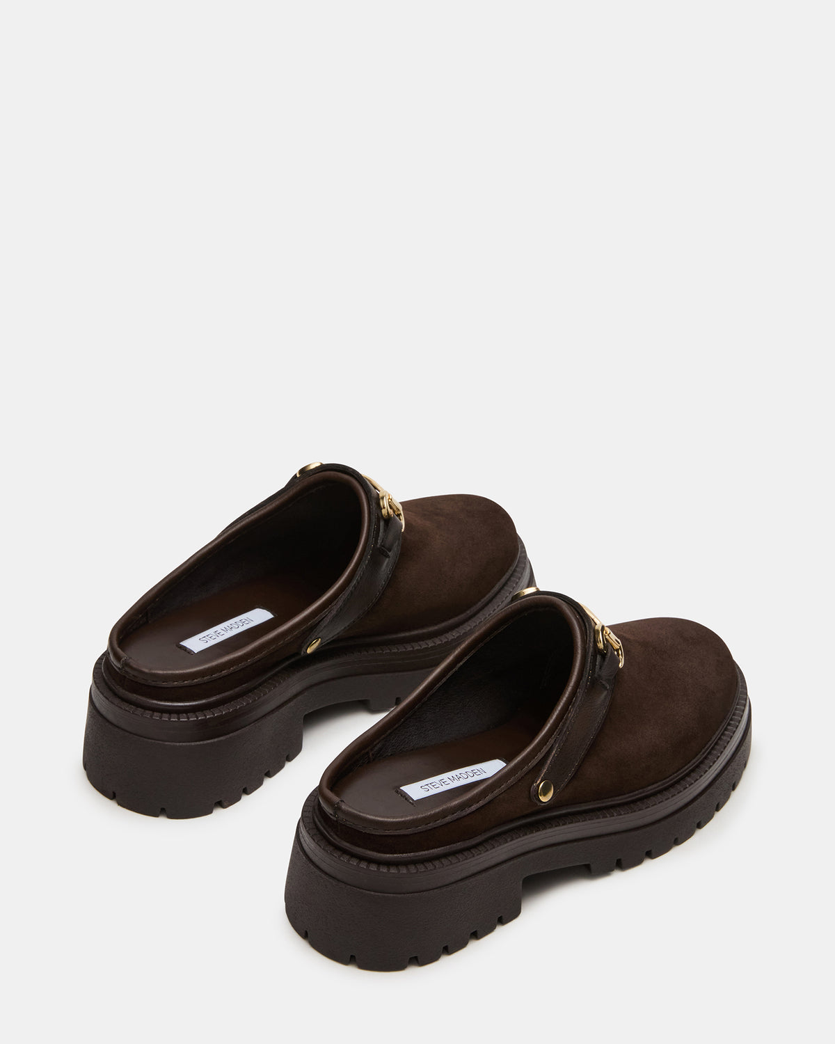 ERBA Brown Suede Platform Lug Slingback Clog Women's Flat | Steve Madden