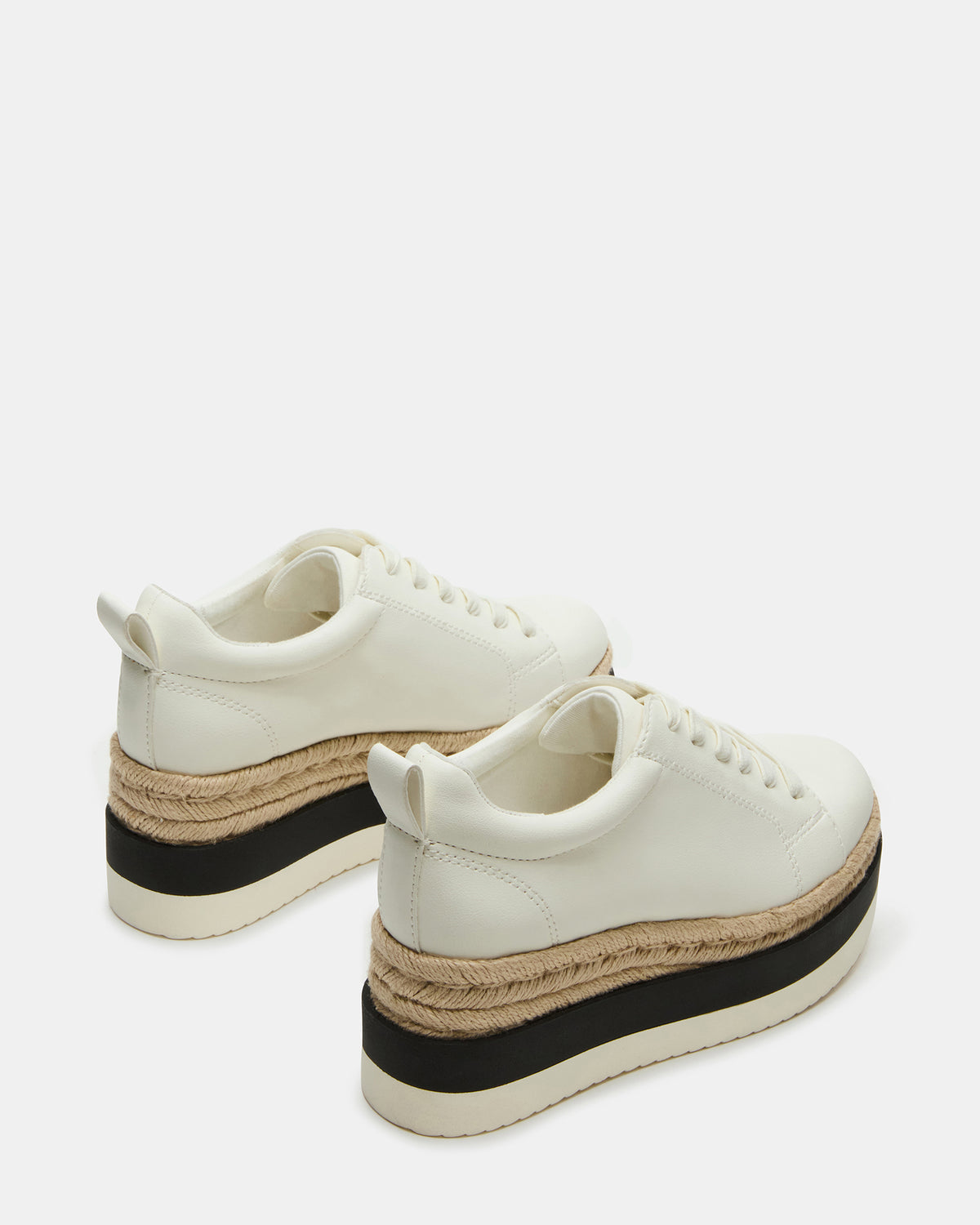 STRECKER White Platform Women's Low-Top Lace-Up Sneaker | Steve Madden