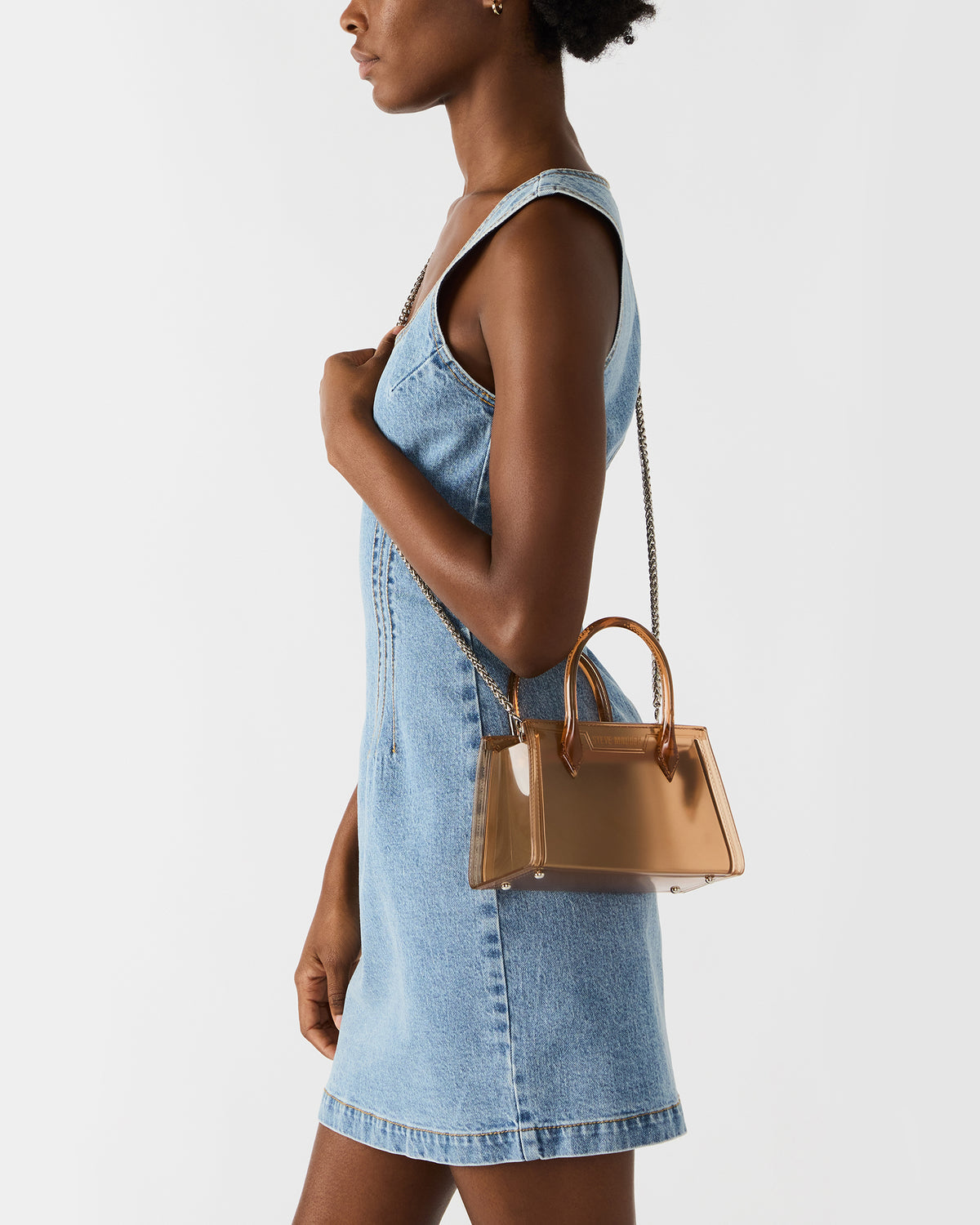 PEACH Jelly Bag Clear Mini Crossbody Top-Handle Handbag | Steve Madden