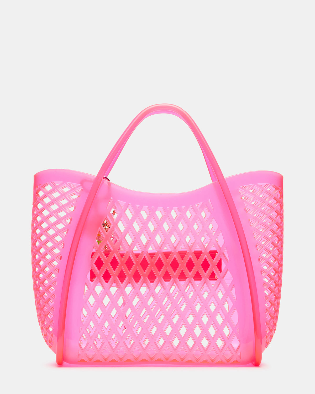 SUMMER Bag Pink Caged Jelly Top-Handle Tote Handbag | Steve Madden