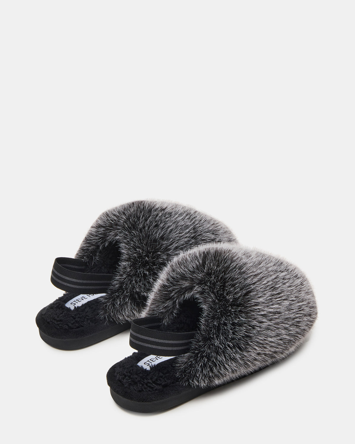 Kids' POOF Grey Slip-On Faux Fur Girls' Flat | Steve Madden