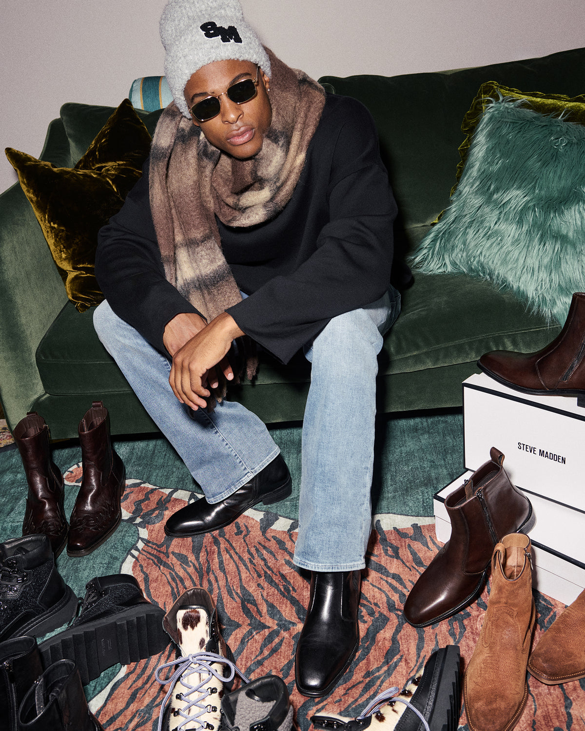 SANTANA Brown Leather Western Men's Ankle Boot | Steve Madden